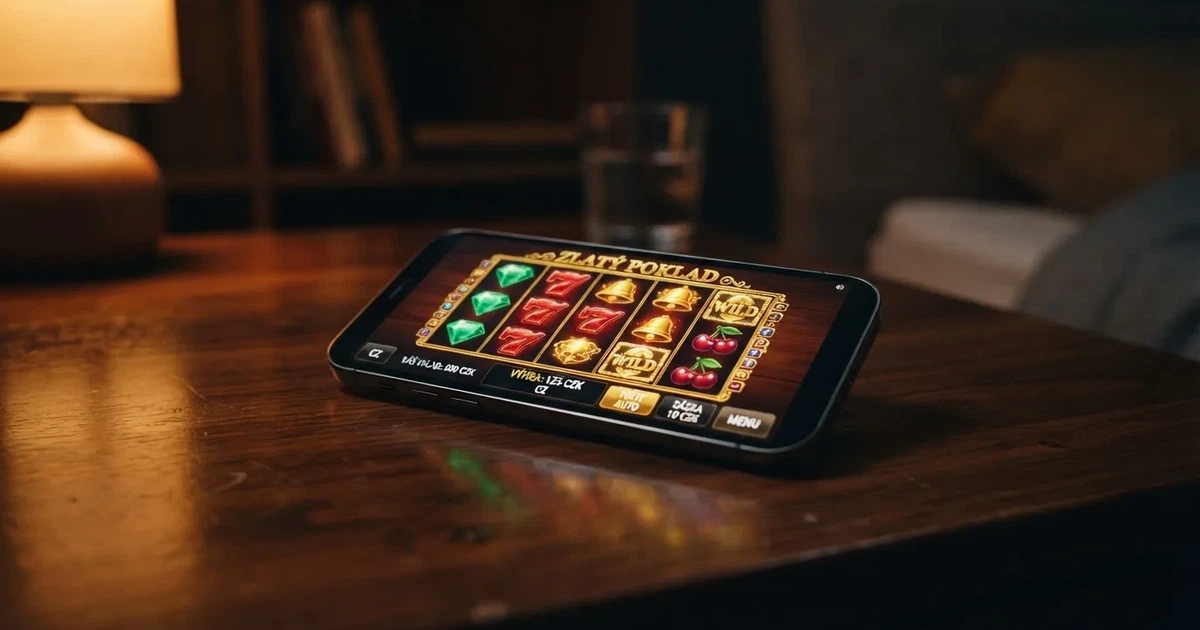 Přehled denních bonusů a free spinů na displeji telefonu s českými casino aplikacemi