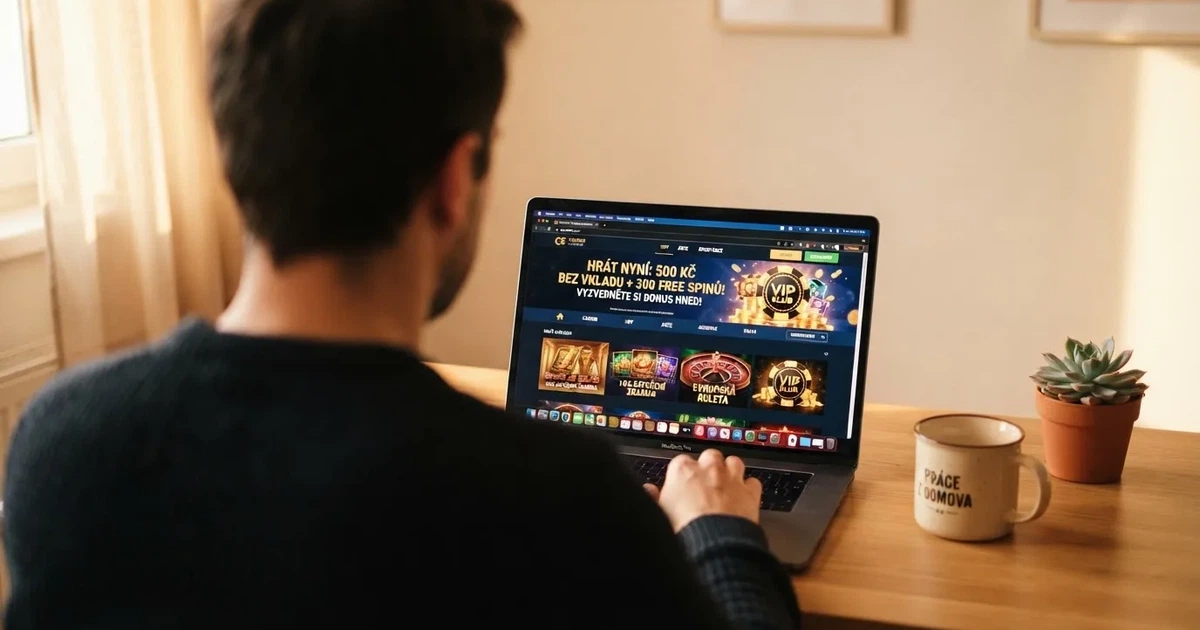 Úvodní obrazovka zahraničního online casina s nabídkou free spinů bez vkladu, české rozhraní